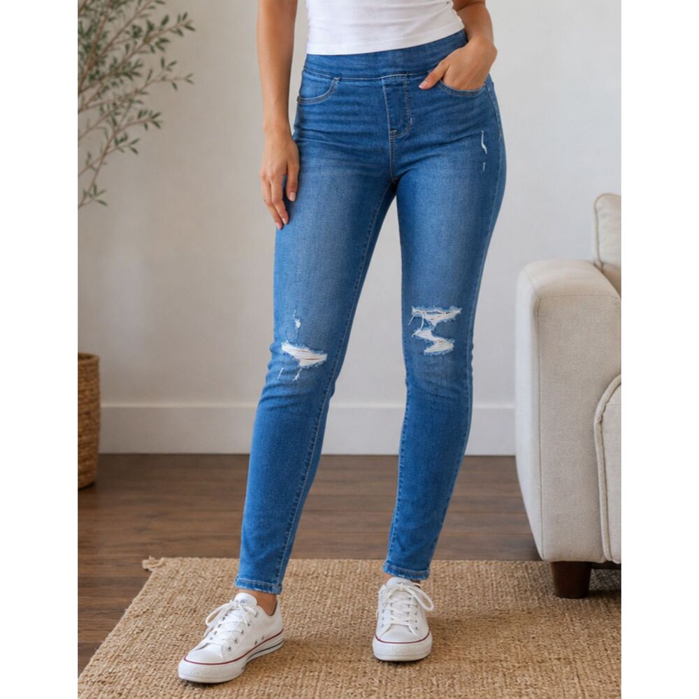Old Navy Rockstar Jeans Womens 6 Mid Rise Skinny Distressed Stretch